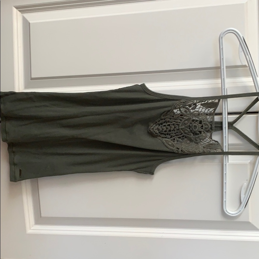Army green Hollister halter racer back top